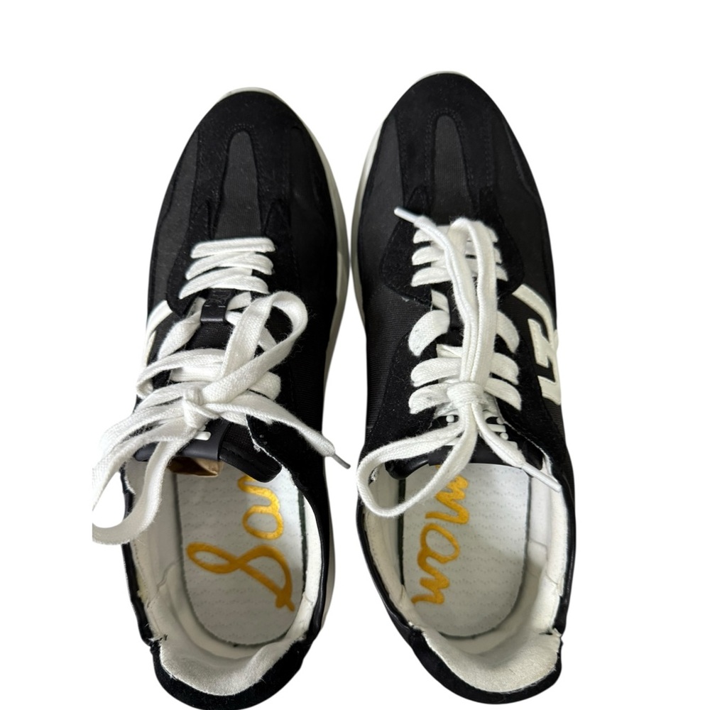Sam Edelman Langley Men’s Platform Sneakers Black White Logo Retro Size 10 - Picture 3 of 12